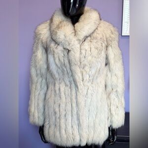 Elegant Silver blue fox Fur Coat